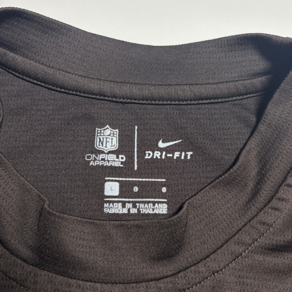 Nike Cleveland Browns NFL Mens L Performance Polo On-Field Dri-FIT Brown Shirt - Picture 7 of 7